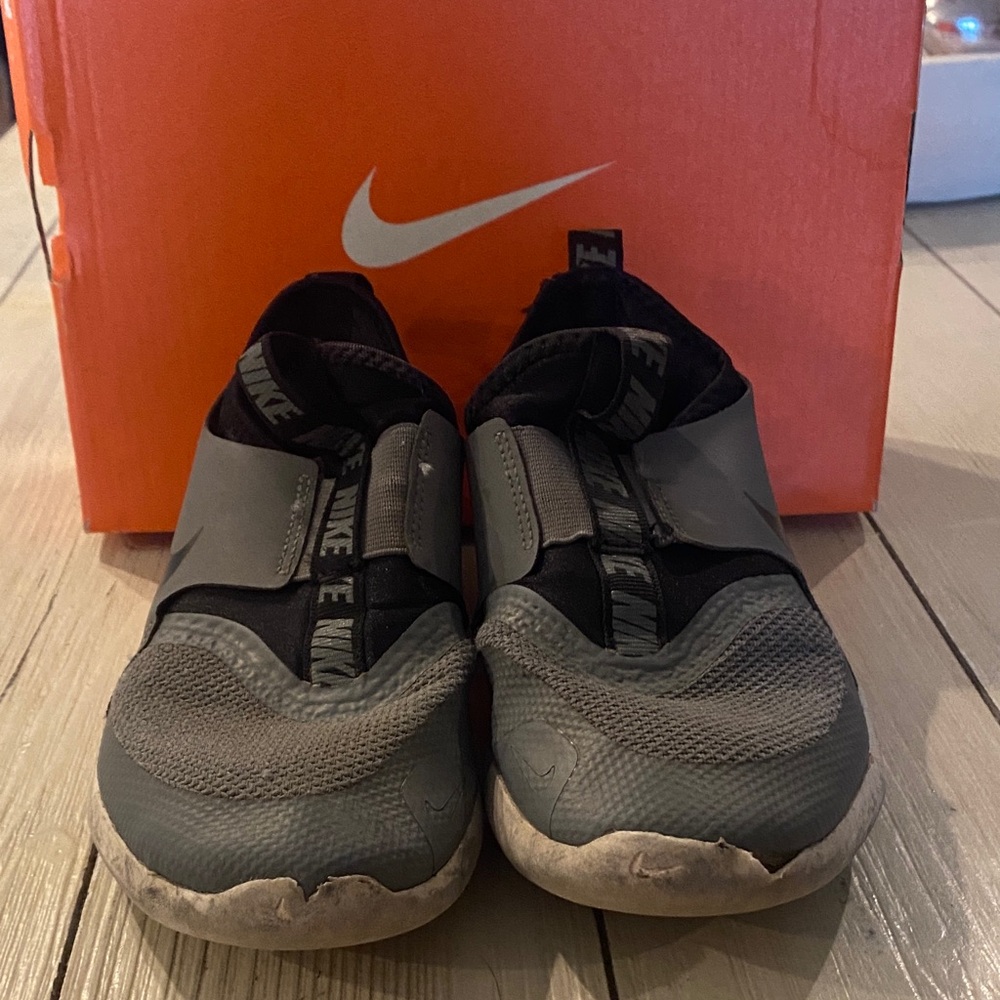 Nike Kids Slip-On Sneakers in Gray and Black